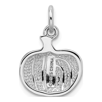 Sterling Silver Orange Enamel Pumpkin Charm – view 4