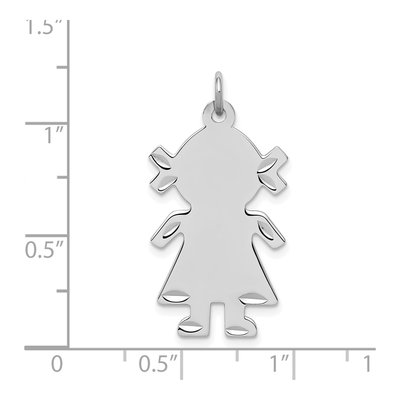 Sterling Silver Girl Disc Charm – view 4