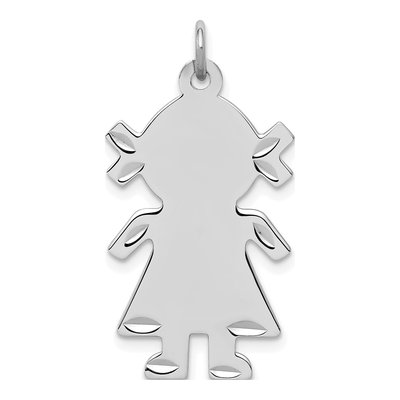 Sterling Silver Girl Disc Charm