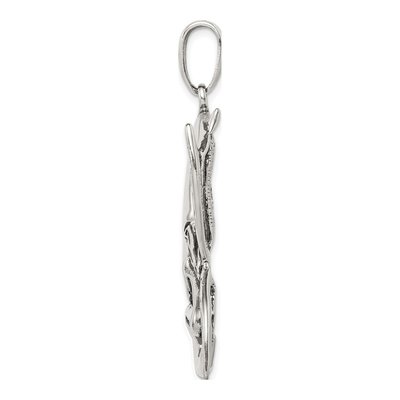 Sterling Silver Antiqued Moon Fairy Pendant – view 3