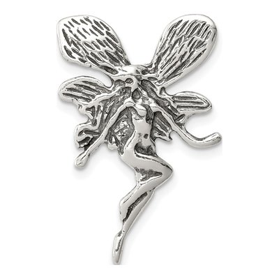 Sterling Silver Antiqued Fairy Slide Pendant