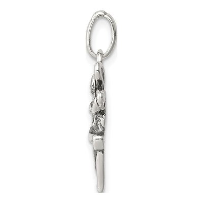 Sterling Silver Antiqued Fairy Pendant – view 3