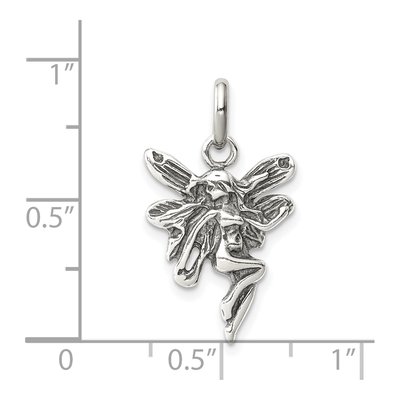Sterling Silver Antiqued Fairy Pendant – view 4