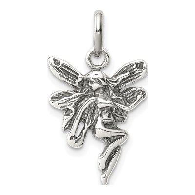 Sterling Silver Antiqued Fairy Pendant