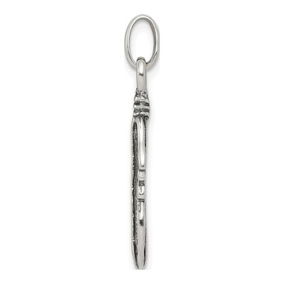 Sterling Silver Antiqued Feather Pendant – view 3