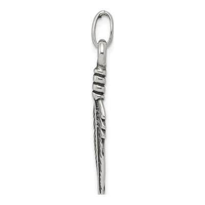 Sterling Silver Antiqued Feather Charm – view 3