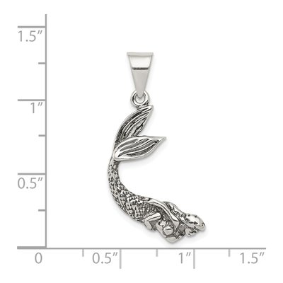 Sterling Silver Antiqued Mermaid Pendant – view 4