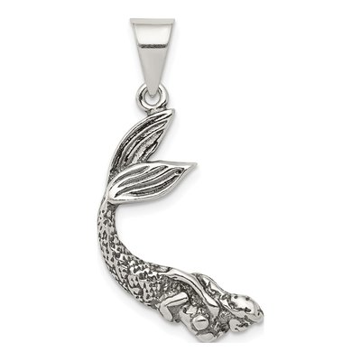 Sterling Silver Antiqued Mermaid Pendant