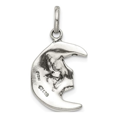 Sterling Silver Antiqued Moon Pendant – view 5