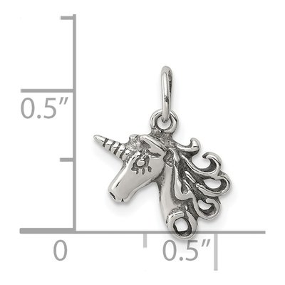 Sterling Silver Antiqued Unicorn Pendant – view 4