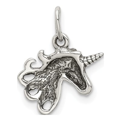 Sterling Silver Antiqued Unicorn Pendant – view 5