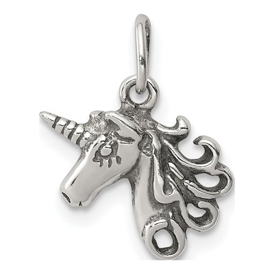 Sterling Silver Antiqued Unicorn Pendant