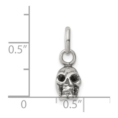 Sterling Silver Antiqued Skull Pendant – view 4
