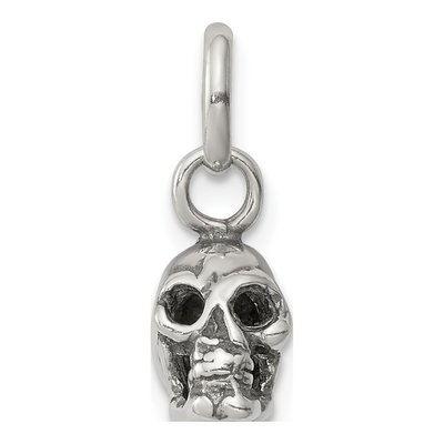 Sterling Silver Antiqued Skull Pendant