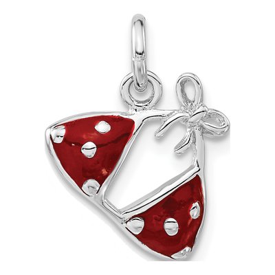 Sterling Silver Red Bikini Top Charm