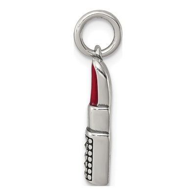 Sterling Silver Antiqued Lipstick Charm – view 3