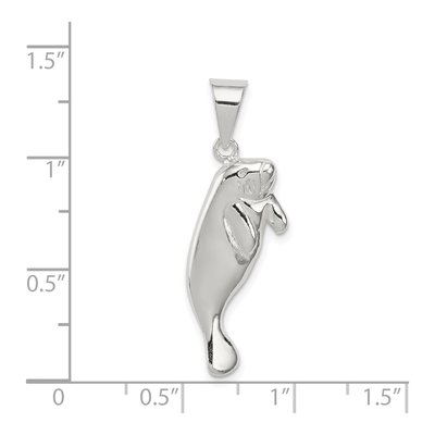 Sterling Silver Manatee Pendant – view 4