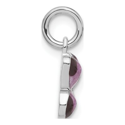 Sterling Silver Purple Enamel Butterfly Pendant – view 3