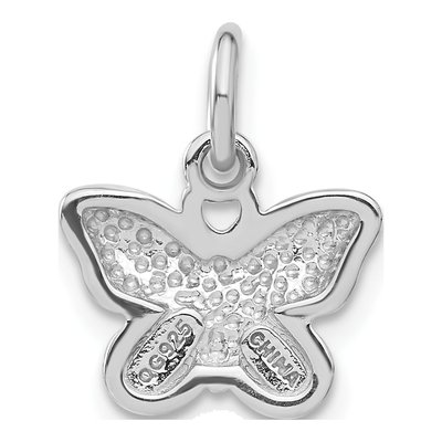 Sterling Silver Purple Enamel Butterfly Pendant – view 4