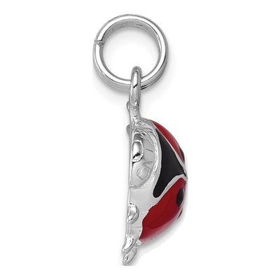 Sterling Silver Enamel Ladybug Pendant – view 3