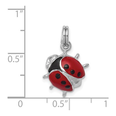 Sterling Silver Enamel Ladybug Pendant – view 4