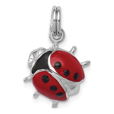 Sterling Silver Enamel Ladybug Pendant