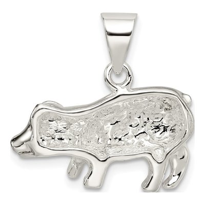 Sterling Silver Pig Pendant – view 5