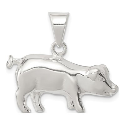 Sterling Silver Pig Pendant