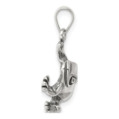 Sterling Silver Antiqued Frog Pendant – view 3