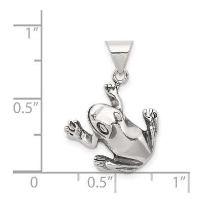 Sterling Silver Antiqued Frog Pendant – view 4