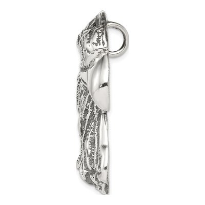 Sterling Silver Antiqued Eagle Head Pendant – view 3