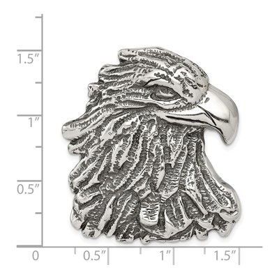 Sterling Silver Antiqued Eagle Head Pendant – view 4