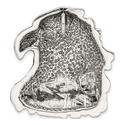 Sterling Silver Antiqued Eagle Head Pendant – view 5