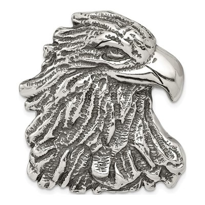 Sterling Silver Antiqued Eagle Head Pendant