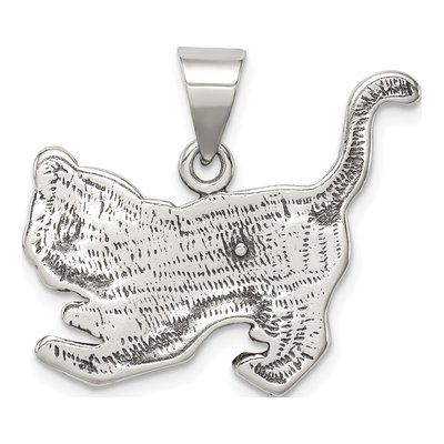Sterling Silver Antiqued Tiger Pendant – view 5