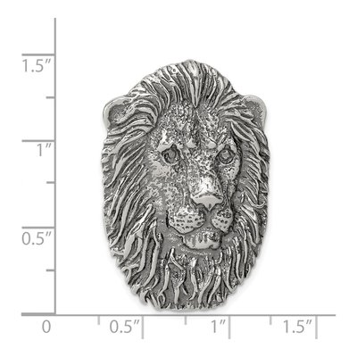 Sterling Silver Antiqued Lion Head Pendant – view 4