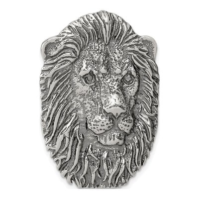 Sterling Silver Antiqued Lion Head Pendant