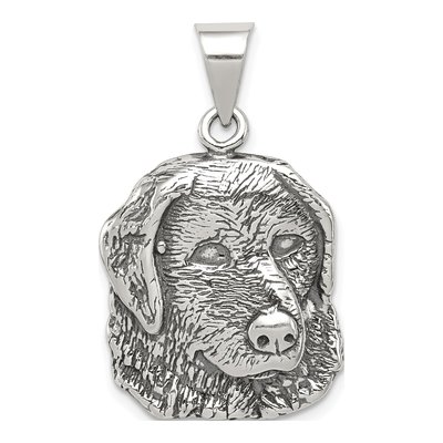 Sterling Silver Antiqued Dog Pendant