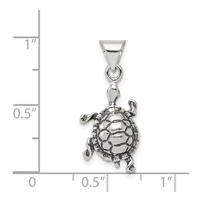 Sterling Silver Antiqued Turtle Charm – view 4