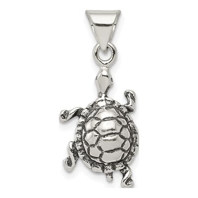 Sterling Silver Antiqued Turtle Charm