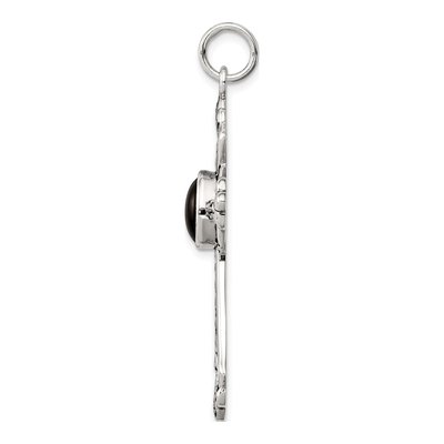 Sterling Silver Onyx Antiqued Cross Pendant – view 3