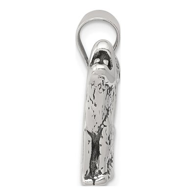 Sterling Silver Antiqued Wolf Pendant – view 3