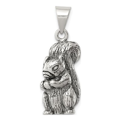 Sterling Silver Antiqued Squirrel Pendant