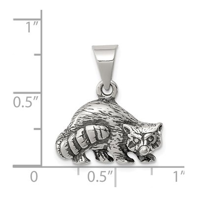 Sterling Silver Antiqued Raccoon Charm – view 4