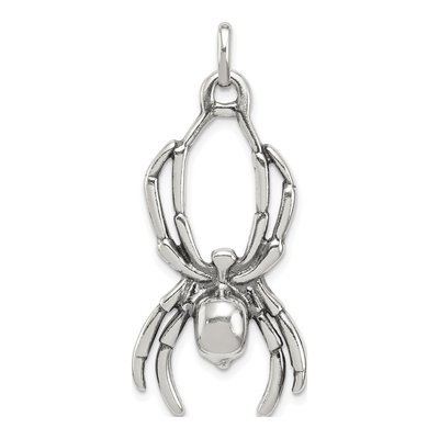 Sterling Silver Antiqued Spider Pendant