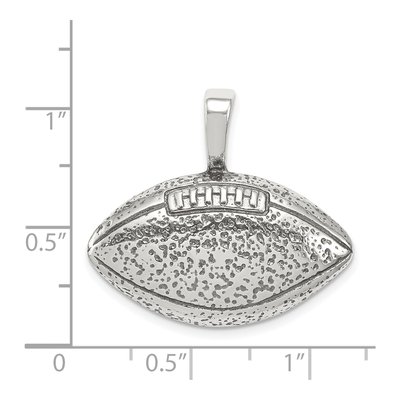 Sterling Silver Antiqued Football Pendant – view 4