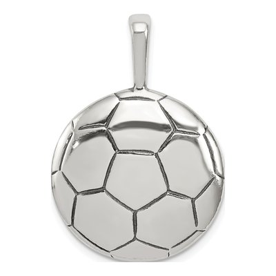 Sterling Silver Antiqued Soccer Ball Pendant