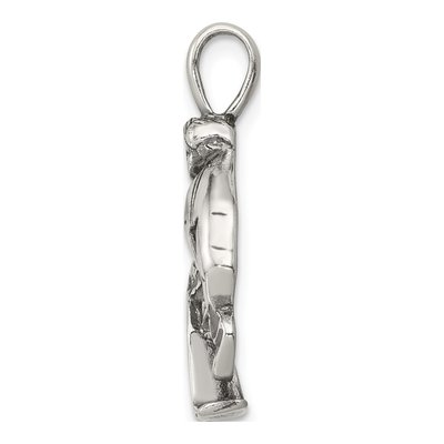 Sterling Silver Antiqued Hockey Player Charm – view 3