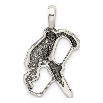 Sterling Silver Antiqued Hockey Player Charm – view 5