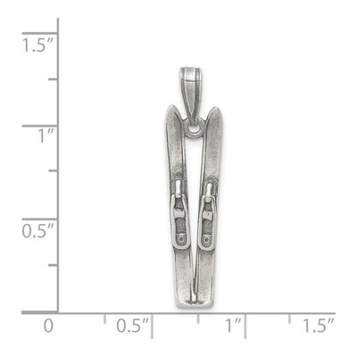 Sterling Silver Antiqued Ski's Pendant – view 4